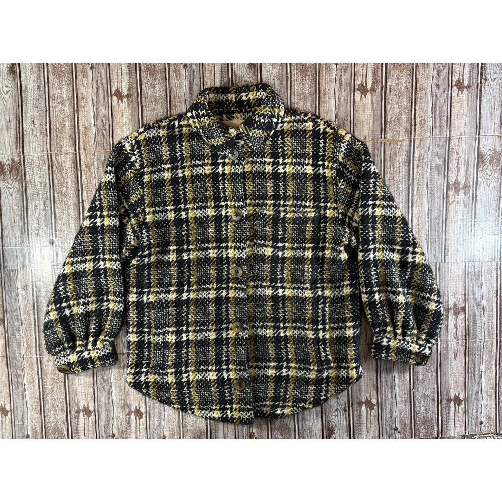Ba&Sh knit wool blend plaid lady Jacket Size 1 US 6 S color noir